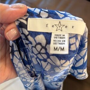 Fever Blue and White Patterned Blouse